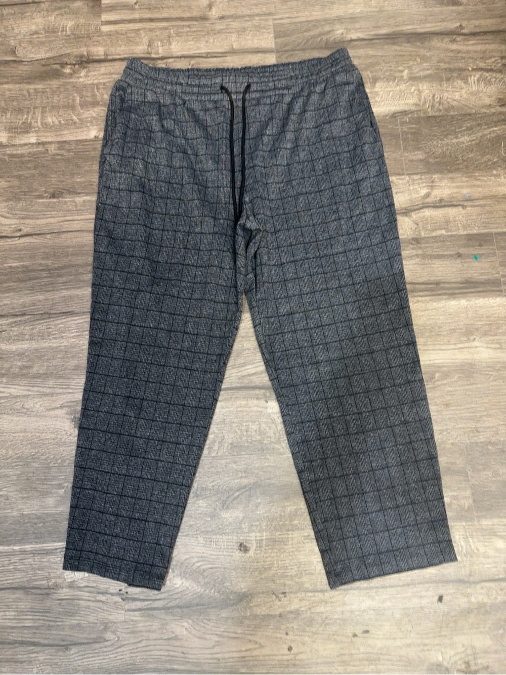 A New Day Gray Plaid Pull-On Ankle Pants Women’s Size L - Picture 2 of 8